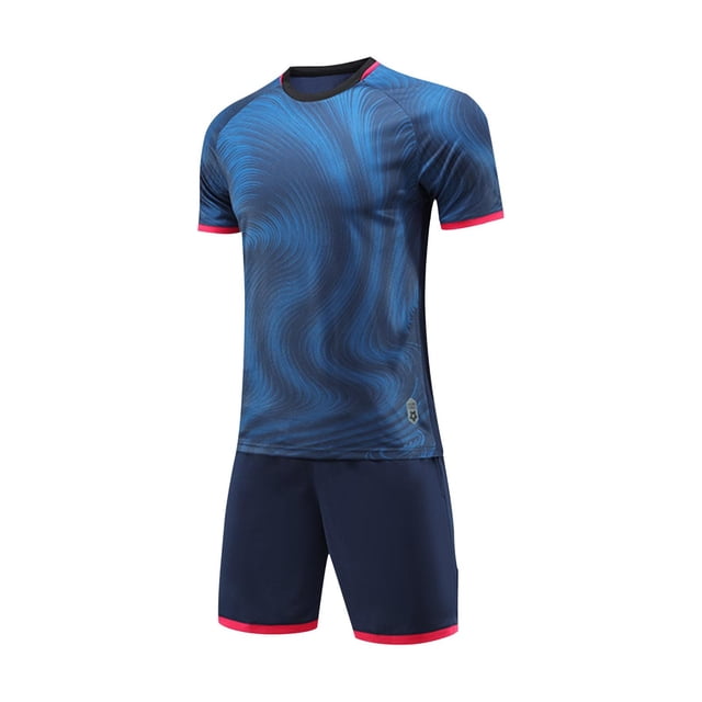 Zpanxa Boys Summer Outfits Kids Gradient Basketball Suit Set Training Kit Sweat Absorbing Side Pockets Sports Suit 4 Years