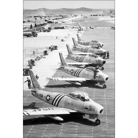 24"x36" Gallery Poster, North American F-86A Sabre fighters, South Korea, in June 1951