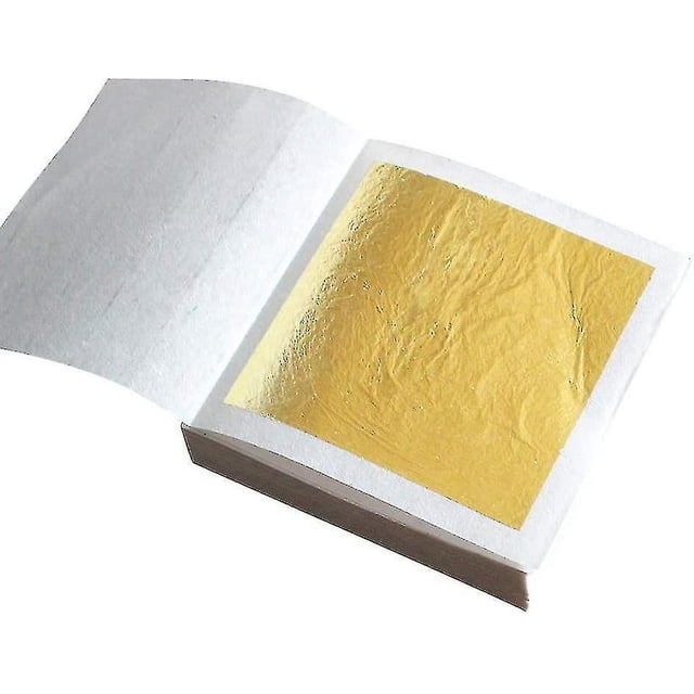 Hojas comestibles de hojas de papel de oro de 24k, 30 hojas Hojas de hojas de oro real Papel de aluminio para pasteles Chocolates Decoración Panadería Pastelería Cocina Belleza Rou