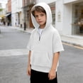thumbnail image 2 of Ticikt Boys Light Weight Short Sleeve Hoodie Casual Solid Pullover Hooded T-shirt with Pocket, 2 of 4