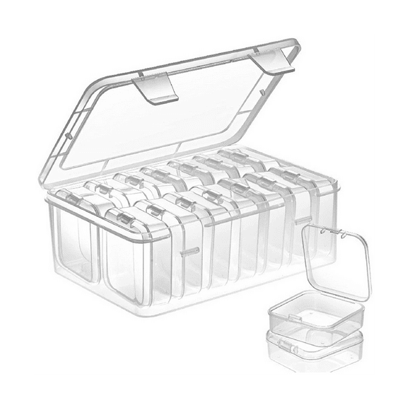 Small Storage Box with Lid Small Plastic Clear Box Plastic Storage Container Box Empty Mini Organiser for Small Items