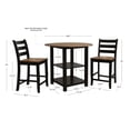 thumbnail image 5 of Colm 3-Piece Counter Height Dining Set, Black and Wire Brushed Oak, 5 of 7