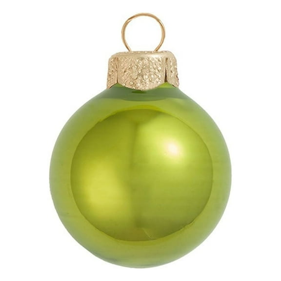 2ct Pearl Green Kiwi Glass Ball Christmas Ornaments 6" (150mm)