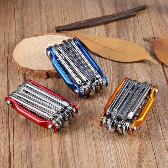 Dioche Kit d'Outils de Réparation Multi,11 en 1 Vélo Réparation Outil de Réparation Outil de Réparation de Vélo 11-en-1 Vélo Poche Outil de Pliage Multi Fonction