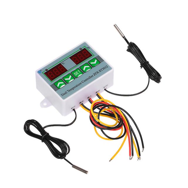 Controlador de temperatura digital inteligente de microordenador con pantalla dual ZFX-ST3012 Interruptor de control de temperatura del termostato eléctrico de 12 V/120 W
