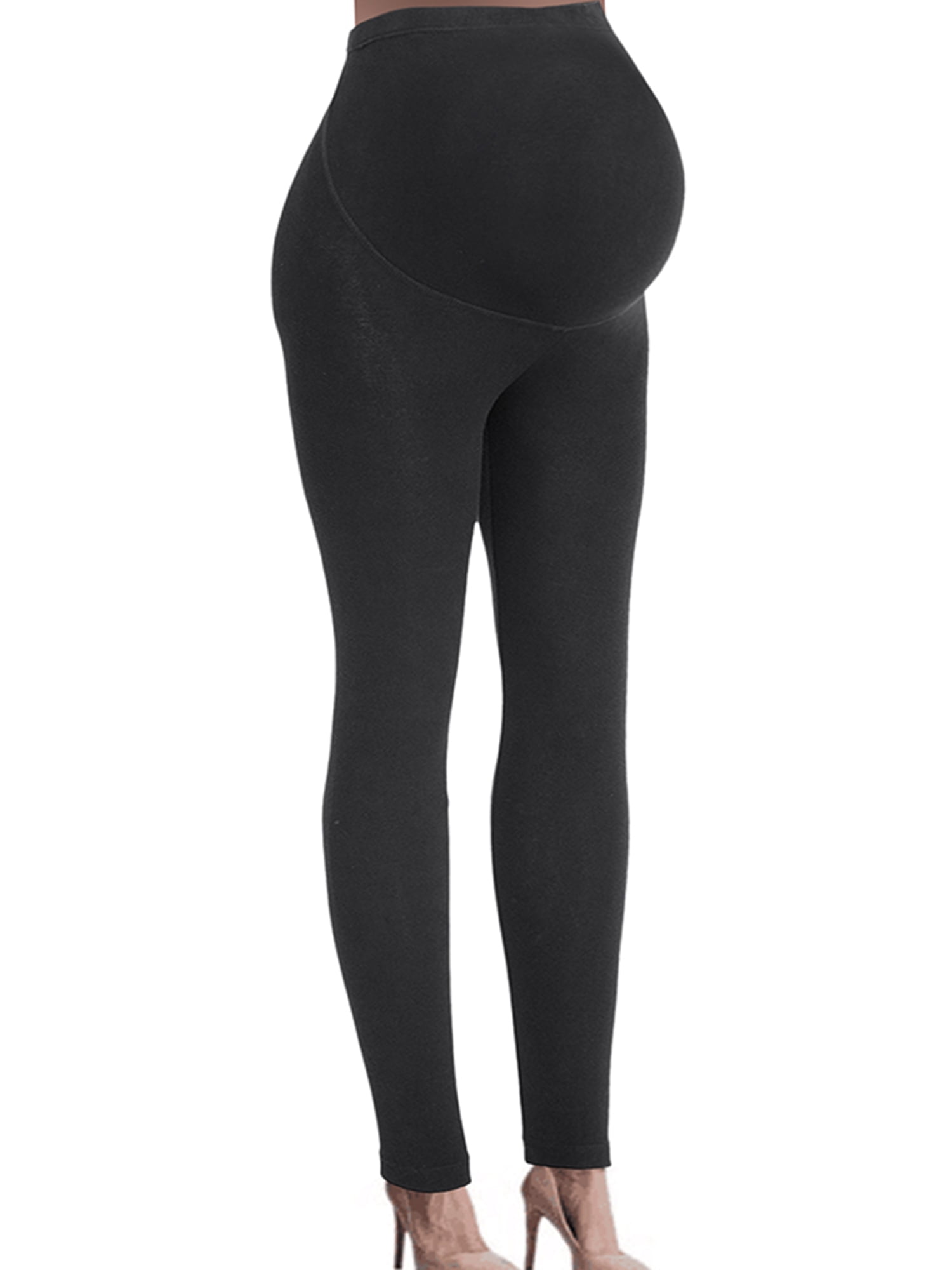 Womens Maternity Basic Stretchy Leggings Clothes Black Maternity Over