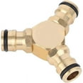 thumbnail image 1 of Brass Tee Hose Connector - Three Way Water Hose Adapter for Home Garden, 1 of 5