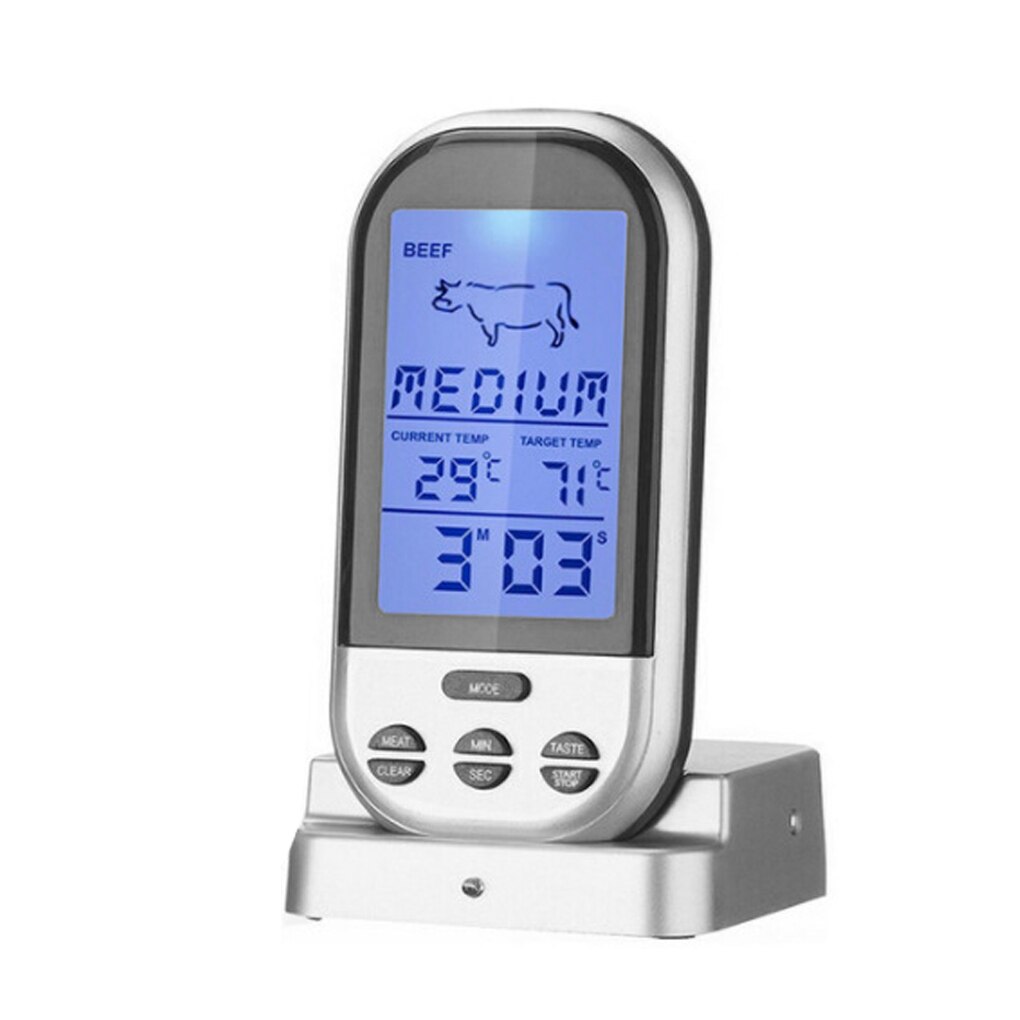 RIWPKFH Meat Thermometers Bluetooth LCD Digital Probe Remote Wireless BBQ Grill Kitchen Thermometer Home Cooking Tools with Timer Alarm