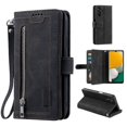 thumbnail image 1 of For Samsung Galaxy A26 5g Case Pu Leather Phone Cover With Zipper Wallet 9 Card Slots-purple, 1 of 5