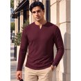 thumbnail image 3 of RICHCOIN Men's V Neck Long Sleeve Shirts Slim Fit Basic T Shirts Ribbed Fashion Tee, 3 of 7