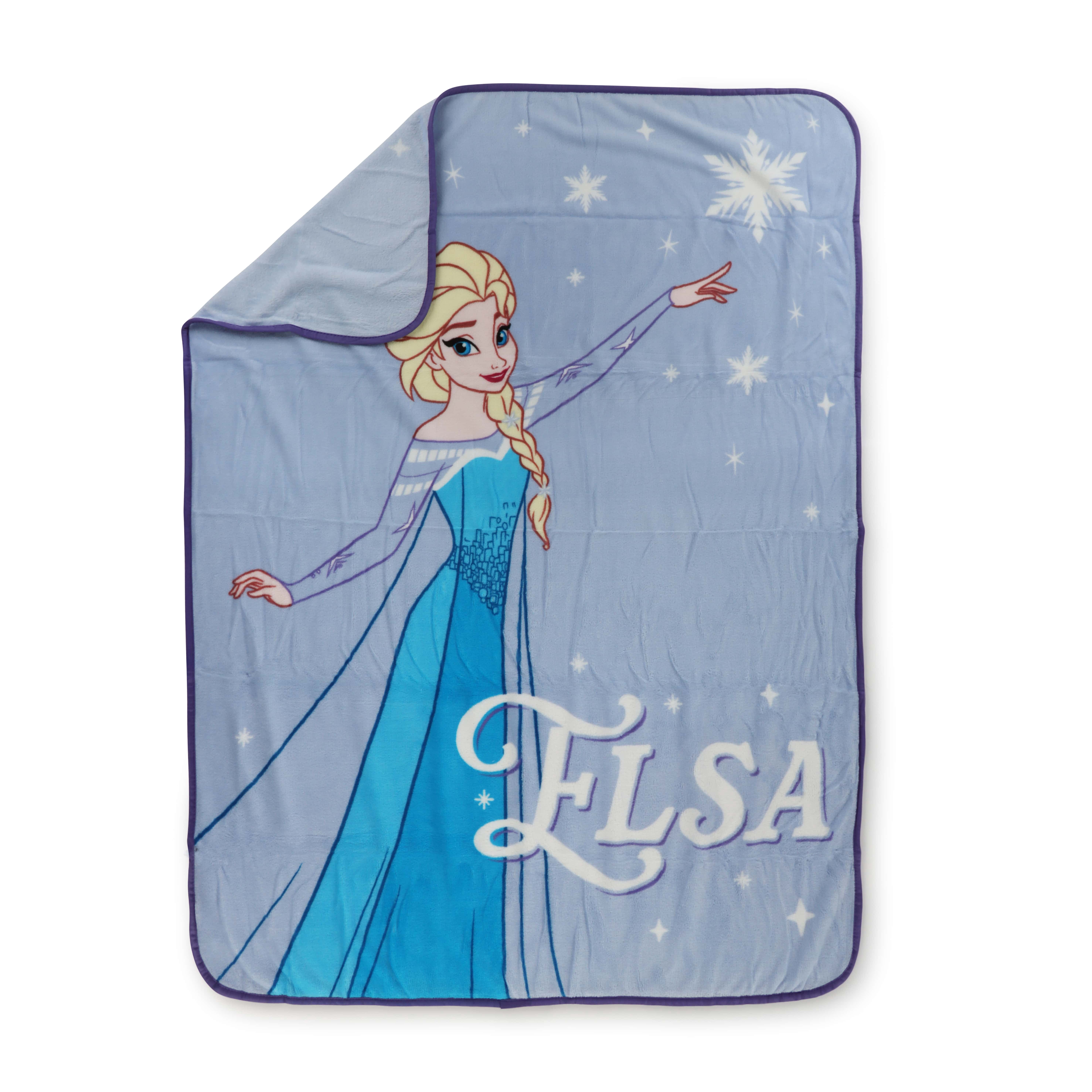 Frozen Winter Frost Adventures Kids Blue & Purple Coral Fleece