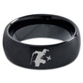 thumbnail image 2 of Tungsten Ninja Star Throwing Martial Arts Band Ring 8mm Men Women Comfort Fit Black Dome Brushed Polished, 2 of 4