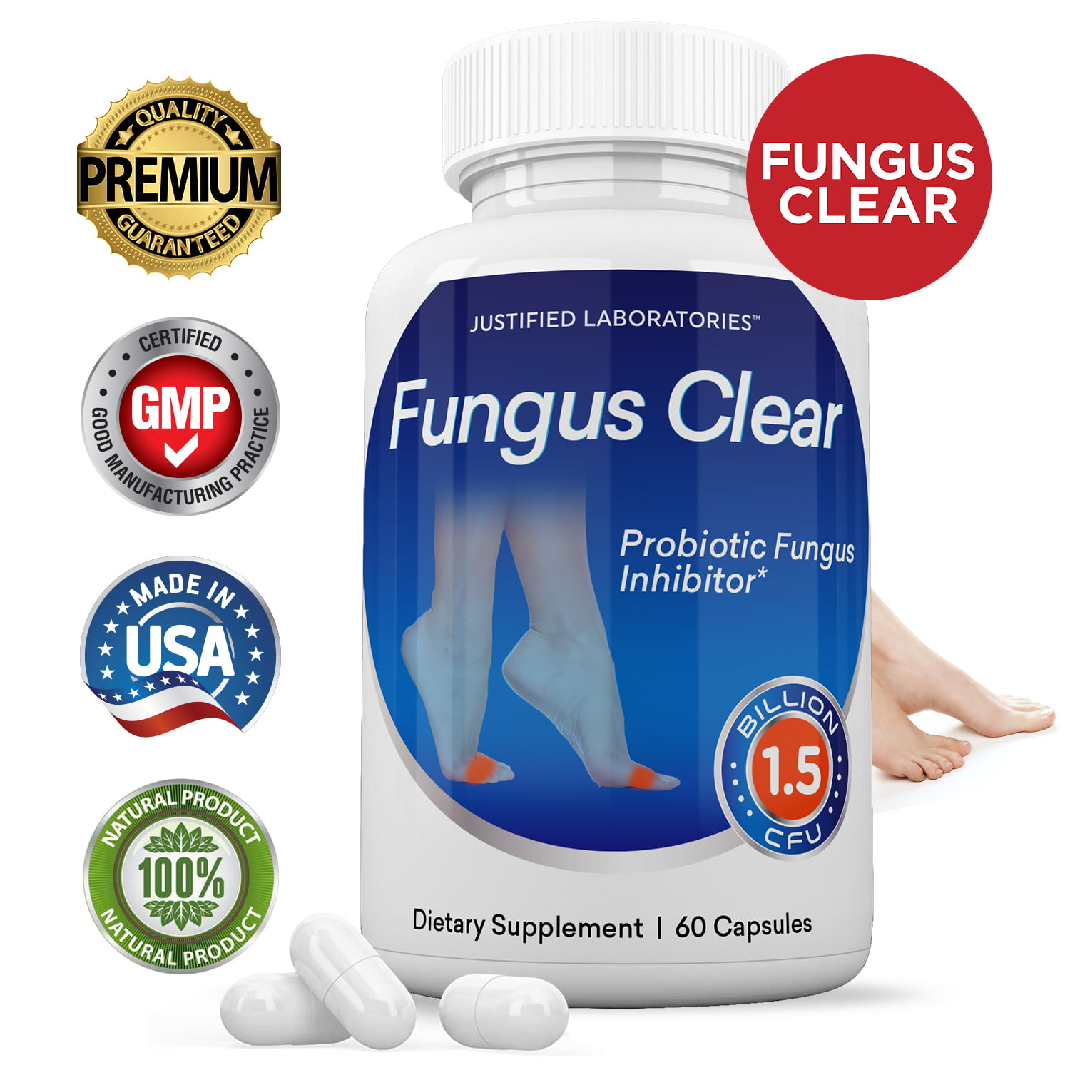 Fungus Clear Probiotic 15 Billion Cfu Supplement Pills Toenail Fungus