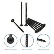 Goobetter Black Phillips Flat Head 5 Inch Wood Screws with Washers #14*5 (25PCS) - Carbon Steel, Heavy Duty, Rust Resistant - for Outdoor Furniture & Deck Building