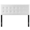 thumbnail image 3 of Contemporary Modern Urban Designer Bedroom Queen Size Tufted Headboard, Velvet Fabric, White, 3 of 5