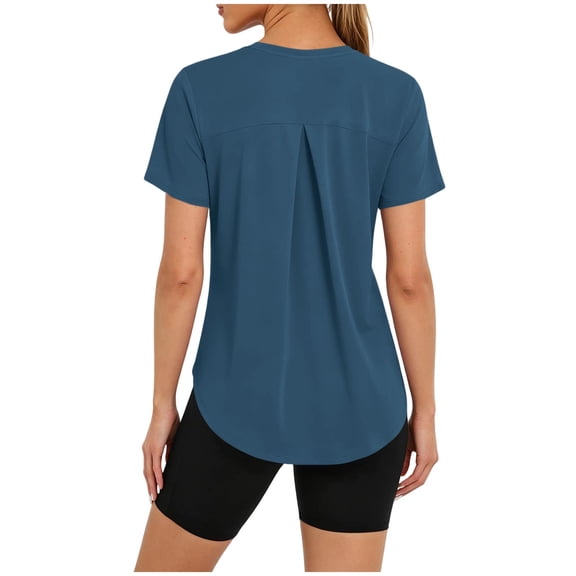 Lutiedan Women's Sun Protection T-Shirt Workout UPF 50 UV Rash Guard Short Sleeve Shirts Crew Neck Hiking Athletic Tops S-3XL