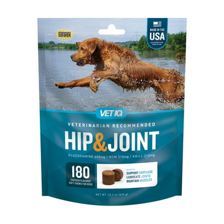 UPC: 0818145015533 | VetIQ Hip & Joint Supplement for Dogs  Chicken Flavored Soft Chews  22.2 oz  180 Count