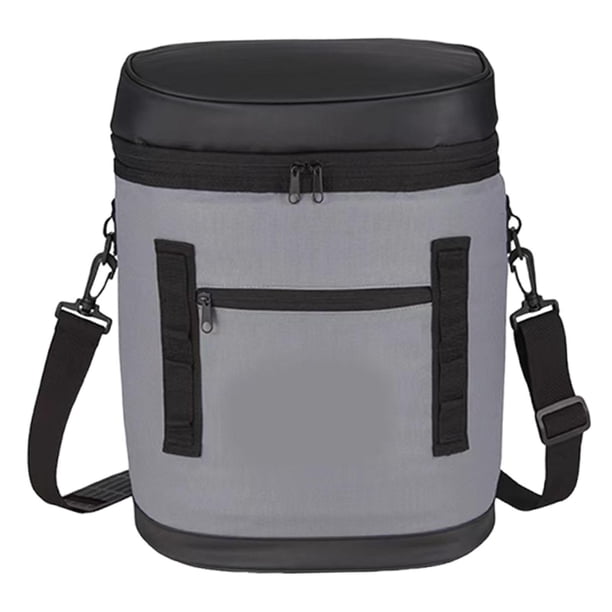 Bolsa térmica para picnic al libre, práctica bolsa de almacenamiento de alimentos con cierre de cremallera, aislante premium para alimentos de 20 Negro