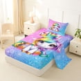 thumbnail image 2 of Erosebridal Girls Unicorn Twin Sheet Sets,Multicolor Glitter Print Bedding For Kids 3pcs, 2 of 6