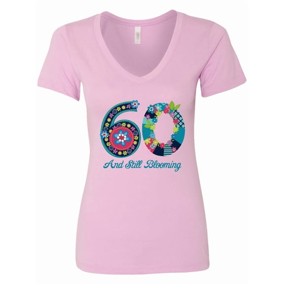 Inktastic Blooming 60th Birthday Women's V-Neck T-Shirt