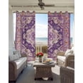 thumbnail image 4 of Purple Orange Boho Blackout Curtains 72 Inches Long for Bedroom, Ethnic Geometric Middle Century Art Thermal Insulated Room Darkening Black Out Window Curtain Panels Grommet Drapes for Living Room, 4 of 8