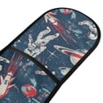thumbnail image 2 of Dailycode Double Sided Oven Mitt with Loop Heat Resistant Kitchen Long Potholders 7" x 35" Astronaut Planet Rocket, 2 of 6