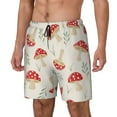 thumbnail image 2 of Balery Cartoon Flat Mushrooms Mens Swim Trunks Swim Shorts for Men Quick Dry Inseam Beach Shorts with Compression Liner Pocket-Small, 2 of 9