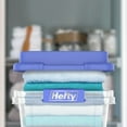 thumbnail image 5 of Hefty 32 Qt. Clear Plastic Storage Bin with Blue HI-Rise Lid, 6 Pack, 5 of 6