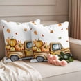 thumbnail image 2 of Yellow Truck Fall Outdoor Waterproof Pillow Covers, Thanksgiving Pumpkins Maple Decorative Square Throw Pillowcase Sofa Cushion Sham for Patio/Couch/Chair, 24"x24" 2 Pack, 2 of 8
