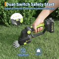 thumbnail image 5 of Garvee 2-in-1 Cordless Hedge Trimmer, 20V Lightweight Grass Shears & Hedge Trimmer with 2.0Ah Battery and Charger, Green/Black, 5 of 9