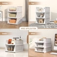 thumbnail image 4 of Tutuviw - Caja de almacenamiento plegable para armario, organizador de cajones de plástico, cestas apilables, contenedor para armario, hogar, oficina, dormitorio, lavandería, divisores extraíbles, 4 of 7