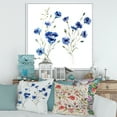 thumbnail image 2 of Designart 'Blue Cornflowers With Green Leaves On White III' Traditional Framed Canvas Wall Art Print, 2 of 5