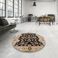 thumbnail image 4 of Ahgly Company Machine Washable Indoor Square Industrial Modern Bakers Brown Area Rugs, 7' Square, 4 of 7