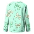 thumbnail image 4 of YUGYXL Pink Bows Sweatshirt for Women Plus Size Loose Blouse Crewneck Fall Winter Fashion Outfits Tops for Women Green S, 4 of 5