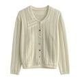thumbnail image 5 of Kureaily Round Neck Colorful Button Knitted Cardigan Sweater Open Front Long Sleeve Casual Outwear Cozy Lightweight Pullover Top For Daily Wear Womens Cardigan Sweaters, 5 of 5