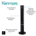 thumbnail image 2 of Kenmore 43" Bladeless Slim Tower Fan - 43" Black, Oscillating, 3 Speeds, Remote & Digital Controls, Quiet Cooling & Airflow, Carry Handle, Home-Office, 2 of 8