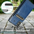 thumbnail image 5 of Compatible with iPhone X/XS Case Wallet with Credit Card Holder, Premium PU Leather Magnetic Clasp Kickstand Heavy Duty Protective Shock Absorbing Phone Cover for iPhone X/XS, Darkblue, 5 of 7