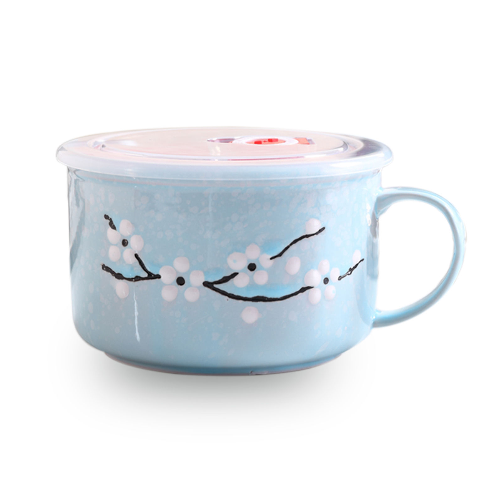 800ml Japanese Ceramic Instant Noodle Bowl, Porcelain Cup Shape Soup