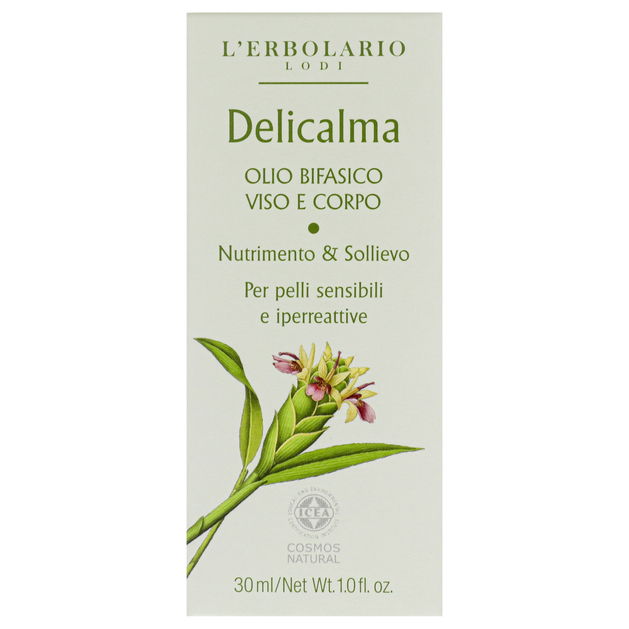 LErbolario Delicalma Two-Phase Face and Body Oil , 1 oz Oil