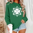 thumbnail image 5 of Rutainlusire Womens Trendy Loose St. Patricks Day Printed Sweatshirts Shirts Women's Fashion Casual St. Patrick's Day Print Round-Neck Long Sleeve Pullover Sweatshirt Top, 5 of 5