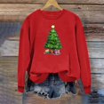 thumbnail image 6 of asdoklhq Christmas Long Sleeve Tops for Women Round Neck Christmas Printed Sweatshirt Long Sleeved Top Sweatshirt Red S, 6 of 6