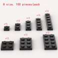 thumbnail image 2 of Paquete Surtido De Placas De Construcción Clásicas, 100 Piezas De Placas A Granel Negras Con Placa Base De Placa De Construcción De 8 Tamaños Compatible Con Piezas Y Piezas De Ladrillos De Construcció, 2 of 2