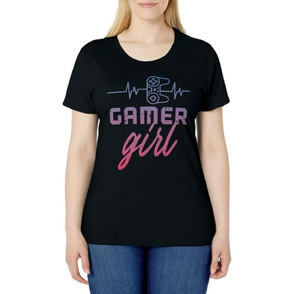 Gamer Girl Heartbeat Gaming Women Girls Kids Teens Youth T-Shirt