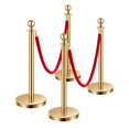 Gold Stanchions and Red Velvet Ropes 4Pcs, Stainless Steel Posts ...