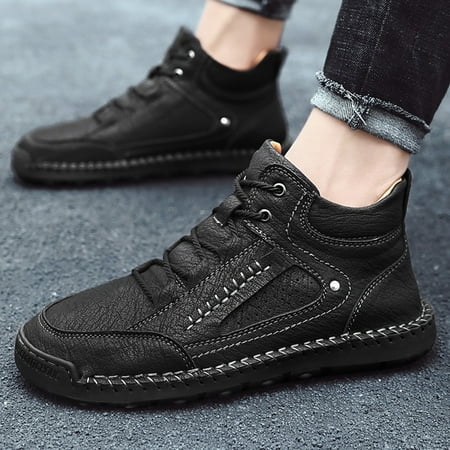 

JINCHANG Mens Shoes Handmade Retro Leather Shoes For Men Stitched Mens Running Shoe Comfortable Casual Walking Shoes Hiking Shoes Running Shoes For Men Fathers Day Gifts For Dad Grandpa Boyfriends