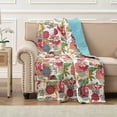 thumbnail image 4 of Greenland Home Fashions  Jewel 100% Cotton Kantha-Quilted Boho Floral Throw Blanket Red, 4 of 5