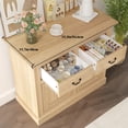 thumbnail image 2 of Swedhaus Modern Sideboard Buffet Cabinet,Kitchen Storage Cabinet with 2 Drawers and 2 Doors,Wooden Sideboard Cabinets for Dining Room Living room,Oak, 2 of 7