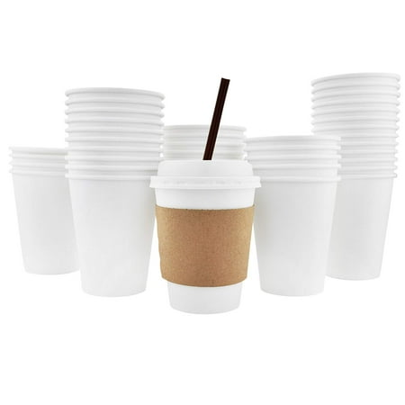 lids straws disposable mocha stirring cranberry sleeves cups oz clean deep coffee pack brown paper