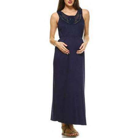 Women's Maternity Crochet Maxi Dress