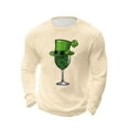 thumbnail image 4 of VBTAPA Mens St Patrick's Long Sleeve T-Shirt Shamrock Irish Waffle Shirts Lightweight Crewneck Pullover Tees Khaki XXL, 4 of 6